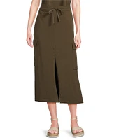 Eileen Fisher Organic Cotton Stretch Jersey Pull-On Coordinating Midi Skirt