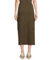 Eileen Fisher Organic Cotton Stretch Jersey Pull-On Coordinating Midi Skirt