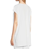 Eileen Fisher Organic Cotton Stretch Jersey Scoop Neck Short Sleeve Boxy Tunic