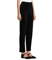 Eileen Fisher Organic Cotton Stretch Side Zip Velveteen Ankle Pants