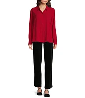 Eileen Fisher Organic Cotton Stretch Side Zip Velveteen Ankle Pants