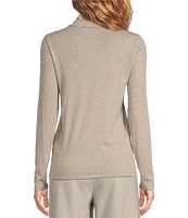 Eileen Fisher Organic Cotton Tencel™ Sheer Knit Turtleneck Long Sleeve Slim Top