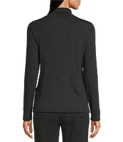 Eileen Fisher Organic Cotton Tencel™ Sheer Knit Turtleneck Long Sleeve Slim Top