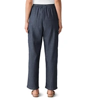 Eileen Fisher Organic Cotton Twill Elastic Tie Waist Cargo Pants
