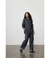 Eileen Fisher Organic Cotton Twill Elastic Tie Waist Cargo Pants
