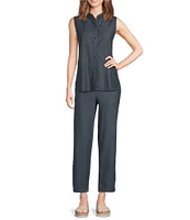 Eileen Fisher Organic Cotton Twill Pull-On Ankle Pants
