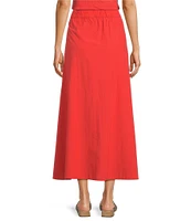 Eileen Fisher Organic Cotton Washed Poplin Elastic Waist A-Line Skirt