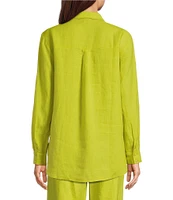 Eileen Fisher Organic Handkerchief Linen Classic Collar Long Sleeve Shirt