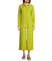 Eileen Fisher Organic Handkerchief Linen Classic Collar Long Sleeve Shirt