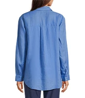 Eileen Fisher Organic Handkerchief Linen Classic Collar Long Sleeve Shirt