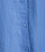 Eileen Fisher Organic Handkerchief Linen Classic Collar Long Sleeve Shirt