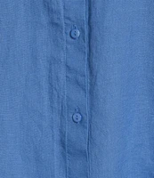 Eileen Fisher Organic Handkerchief Linen Point Collar Sleeveless Button Front Shirt