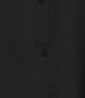 Eileen Fisher Organic Handkerchief Linen Point Collar Sleeveless Button Front Shirt