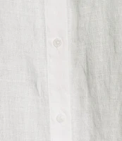 Eileen Fisher Organic Handkerchief Linen Point Collar Sleeveless Button Front Shirt