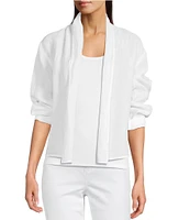 Eileen Fisher Organic Handkerchief Linen Shawl Collar Long Sleeve Jacket