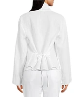 Eileen Fisher Organic Handkerchief Linen Shawl Collar Long Sleeve Jacket