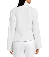 Eileen Fisher Organic Handkerchief Linen Shawl Collar Long Sleeve Jacket