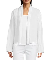 Eileen Fisher Organic Handkerchief Linen Shawl Collar Long Sleeve Jacket