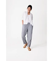 Eileen Fisher Organic Handkerchief Linen Shawl Collar Long Sleeve Jacket