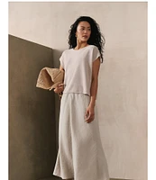 Eileen Fisher Organic Linen A-Line Bias Skirt
