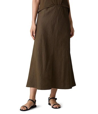 Eileen Fisher Organic Linen A-Line Bias Skirt