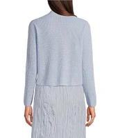 Eileen Fisher Organic Linen Blend Knit Open Front Long Sleeve Cardigan