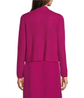 Eileen Fisher Organic Linen Blend Knit Open Front Long Sleeve Cardigan