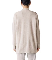 Eileen Fisher Organic Linen Blend Open Front Long Sleeve Cardigan