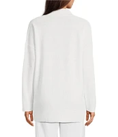 Eileen Fisher Organic Linen Blend Open Front Long Sleeve Cardigan