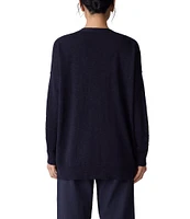 Eileen Fisher Organic Linen Cotton Blend V-Neck Long Sleeve Cardigan
