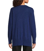 Eileen Fisher Organic Linen Cotton Blend V-Neck Long Sleeve Sweater
