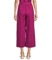 Eileen Fisher Organic Linen Elastic Waist Wide Leg Pants