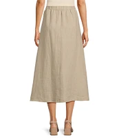 Eileen Fisher Organic Linen Gathered Pull-On Skirt