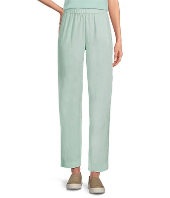 Eileen Fisher Organic Linen High Waist Tapered Ankle Pants