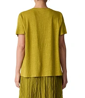 Eileen Fisher Organic Linen Jersey Crew Neck Short Sleeve Tee