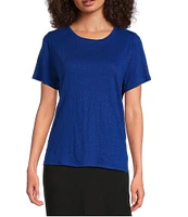 Eileen Fisher Organic Linen Jersey Crew Neck Short Sleeve Tee