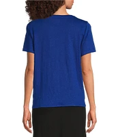 Eileen Fisher Organic Linen Jersey Crew Neck Short Sleeve Tee