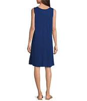 Eileen Fisher Organic Linen Jersey Scoop Neck Sleeveless Dress