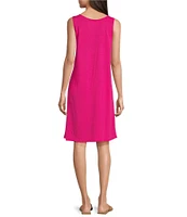 Eileen Fisher Organic Linen Jersey Scoop Neck Sleeveless Dress