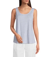 Eileen Fisher Organic Linen Jersey Scoop Neck Sleeveless Tank
