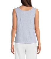 Eileen Fisher Organic Linen Jersey Scoop Neck Sleeveless Tank