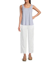 Eileen Fisher Organic Linen Jersey Scoop Neck Sleeveless Tank