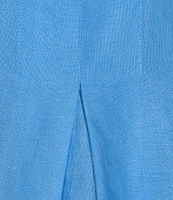 Eileen Fisher Organic Linen Mandarin Collar Long Sleeve Pop-Over Top