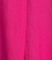 Eileen Fisher Organic Linen Notch Collar Cap Sleeve Shirtdress