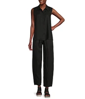 Eileen Fisher Organic Linen Pleated Lantern Ankle Pants