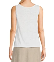 Eileen Fisher Organic Linen Scoop Neck Sleeveless Jersey Knit Tank