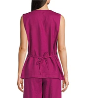 Eileen Fisher Organic Linen V-Neck Sleeveless Vest