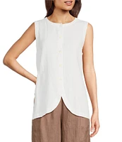 Eileen Fisher Organic Linen V-Neck Sleeveless Vest