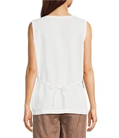Eileen Fisher Organic Linen V-Neck Sleeveless Vest
