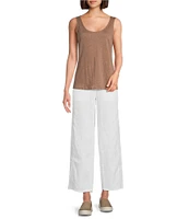 Eileen Fisher Organic Linen Wide Leg Ankle Pants